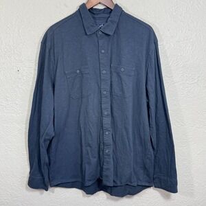 Grayers Flex Everyday Knit Shirt XXL Washed Navy Slub Cotton Stretch Jersey Tech